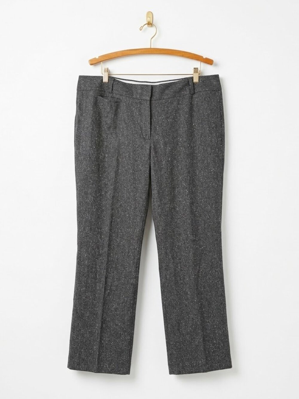 Dark Charcoal Gray Tweed Trousers Wide Leg Dress Pants Womens Size 18 Workwear